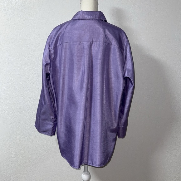 DRAPERS&DAMOS Purple Women's Button-Up Shirt - Picture 3 of 7